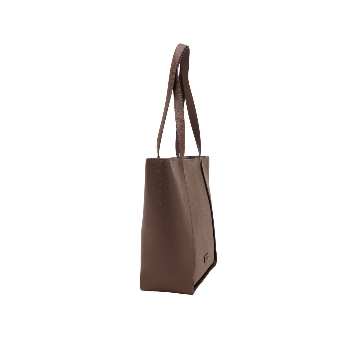 Sac cabas modèle Vera fabriqué à partir d'un substitut de cuir en polyester recyclé marron foncé, MARC O'POLO