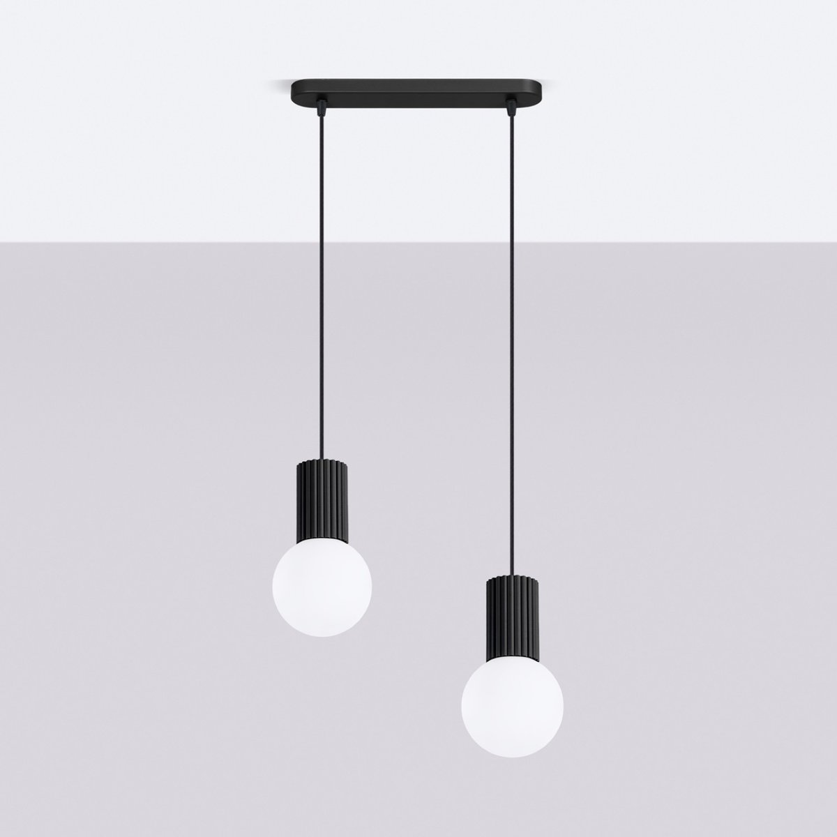 Suspension Aluminium Noir G9 2 Halo noir, EDEN