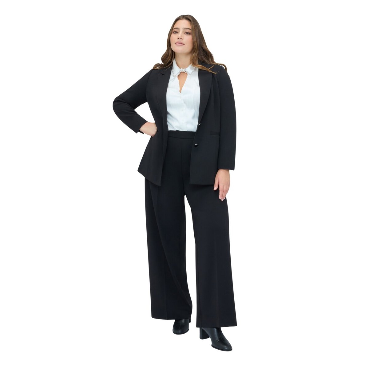 Blazer ajusté en tissu stretch noir, FIORELLA RUBINO