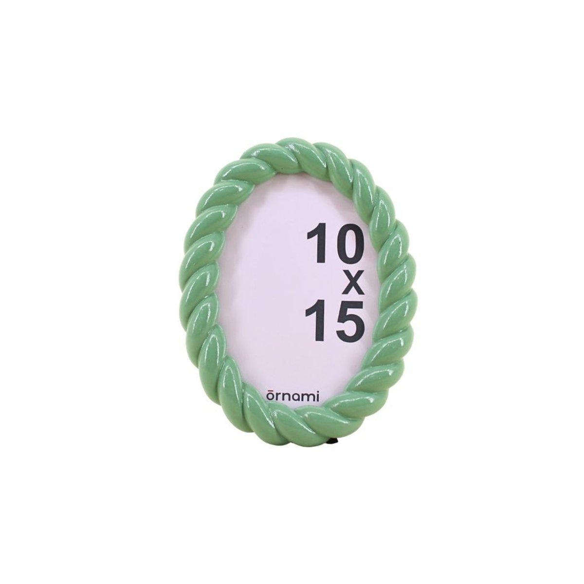 Cadre photo ovale torsadé 14x18 cm vert, ORNAMI