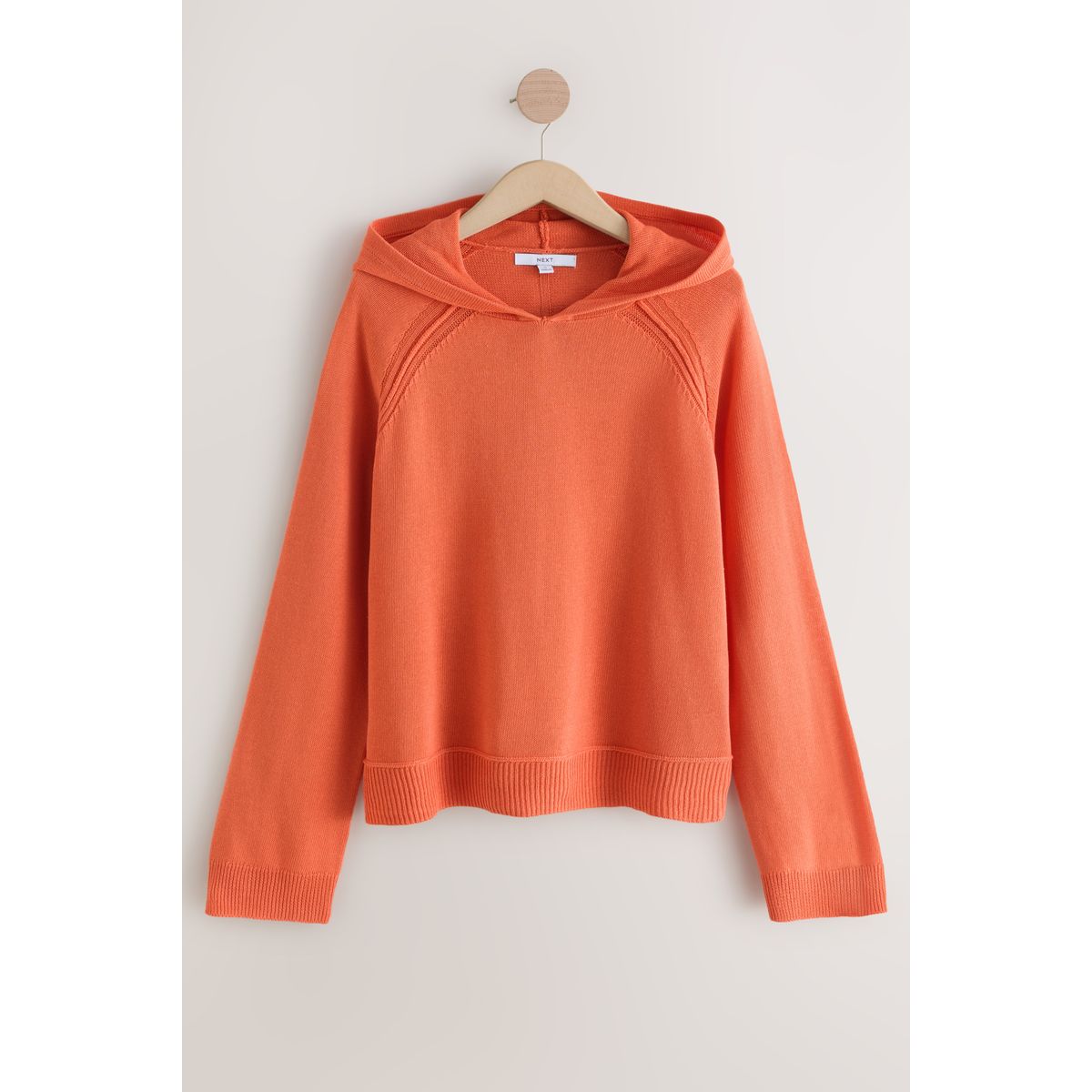 Sweat à capuche décontracté en maille légère orange corail, NEXT
