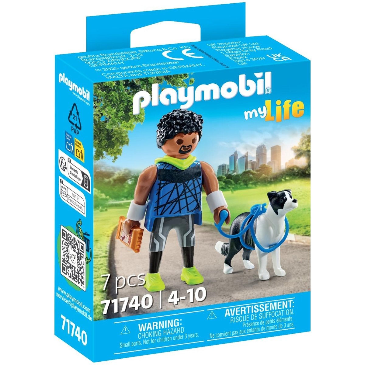 Homme sportif avec Border Collie et accessoires multicolore, PLAYMOBIL