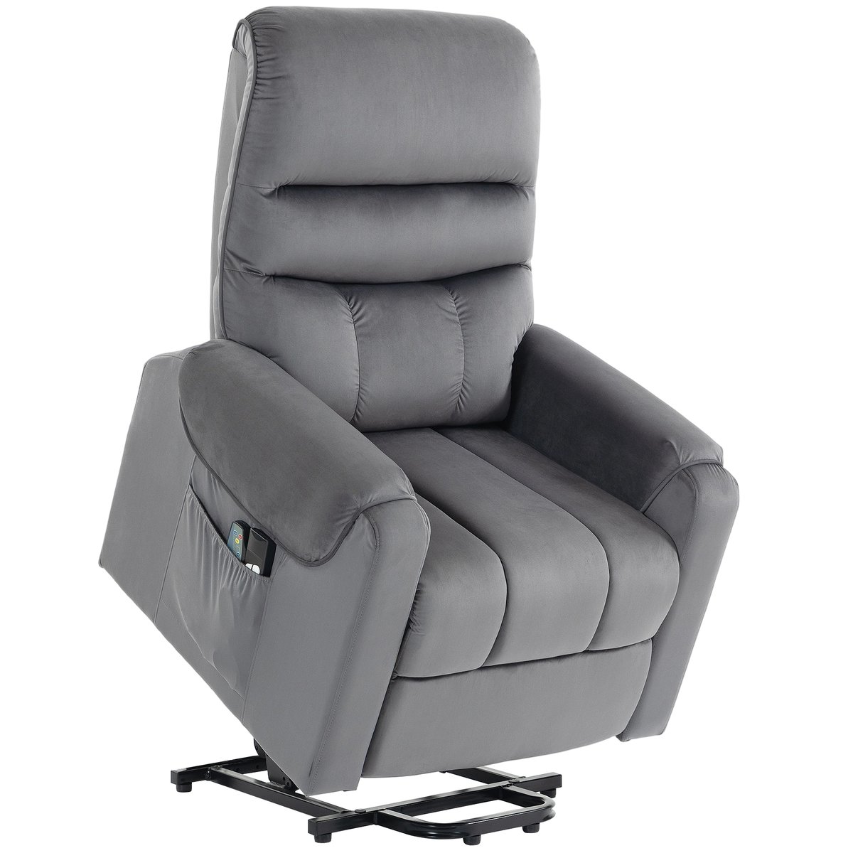 Fauteuil releveur multifonctionnel Velours gris foncé, HOMCOM