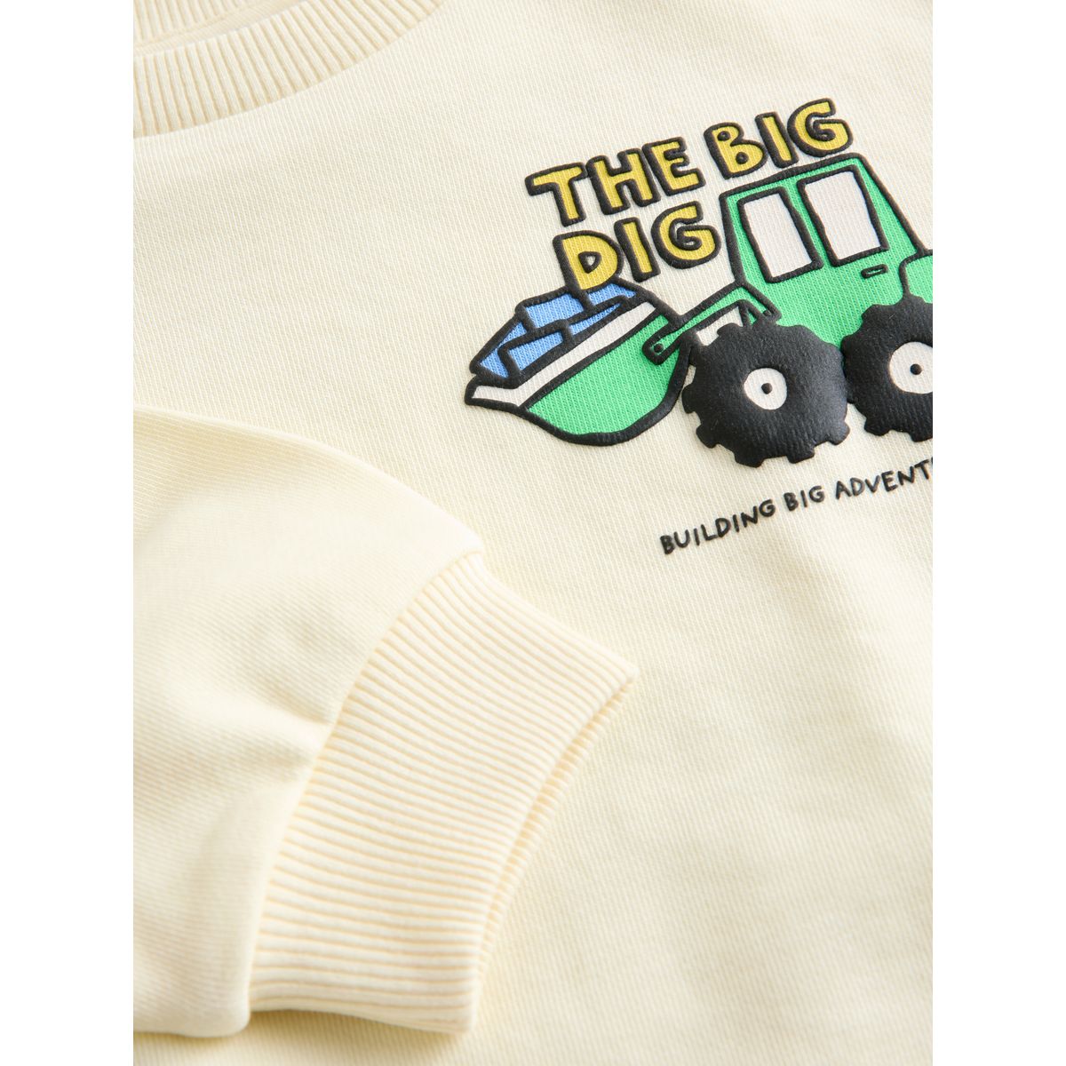 Sweat ras du cou en jersey imprimé au dos crevette jaune babeurre, NEXT