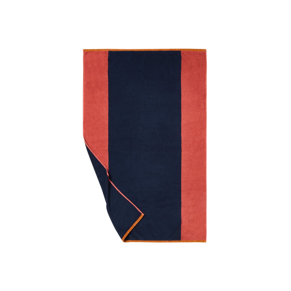 Serviette de toilette coton ORINE marine, CARRE BLANC