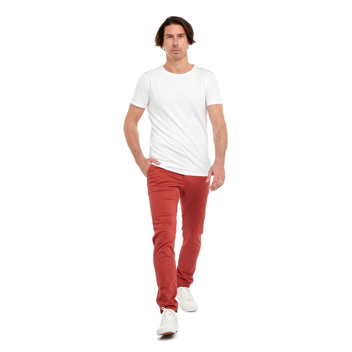 PANTALON CHINO CHERRY rouge, PULLIN