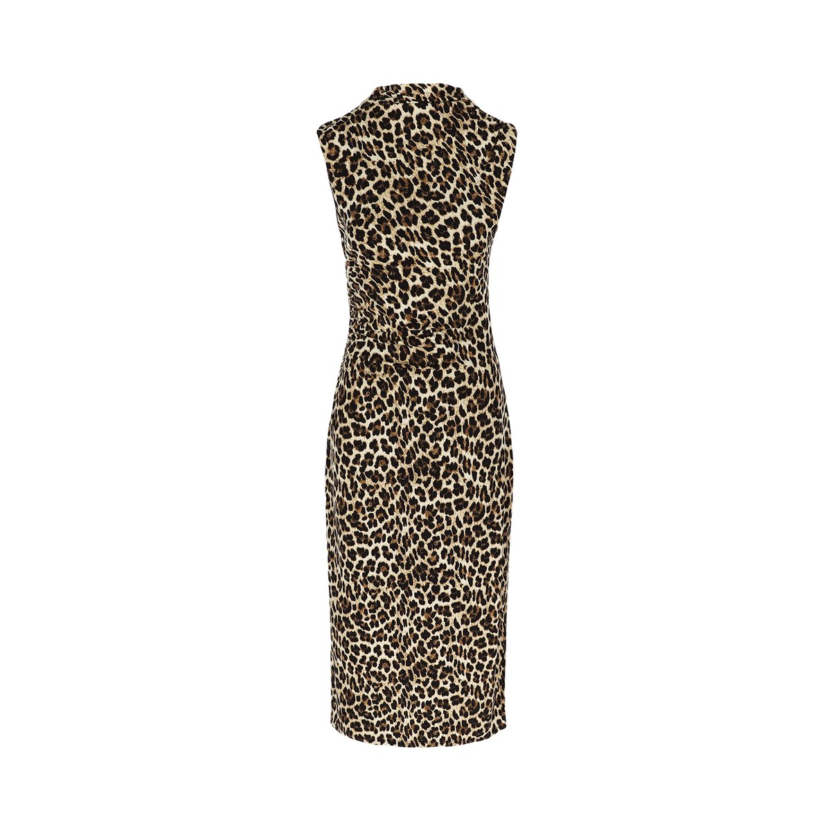 Robe moulante imprimé léopard brun fonce chocolate, LOLALIZA