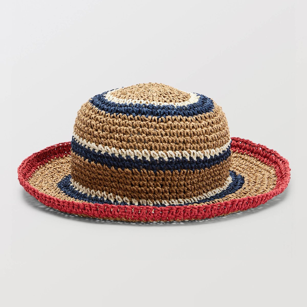 Chapeau cloche à rayures naturel, MONOPRIX