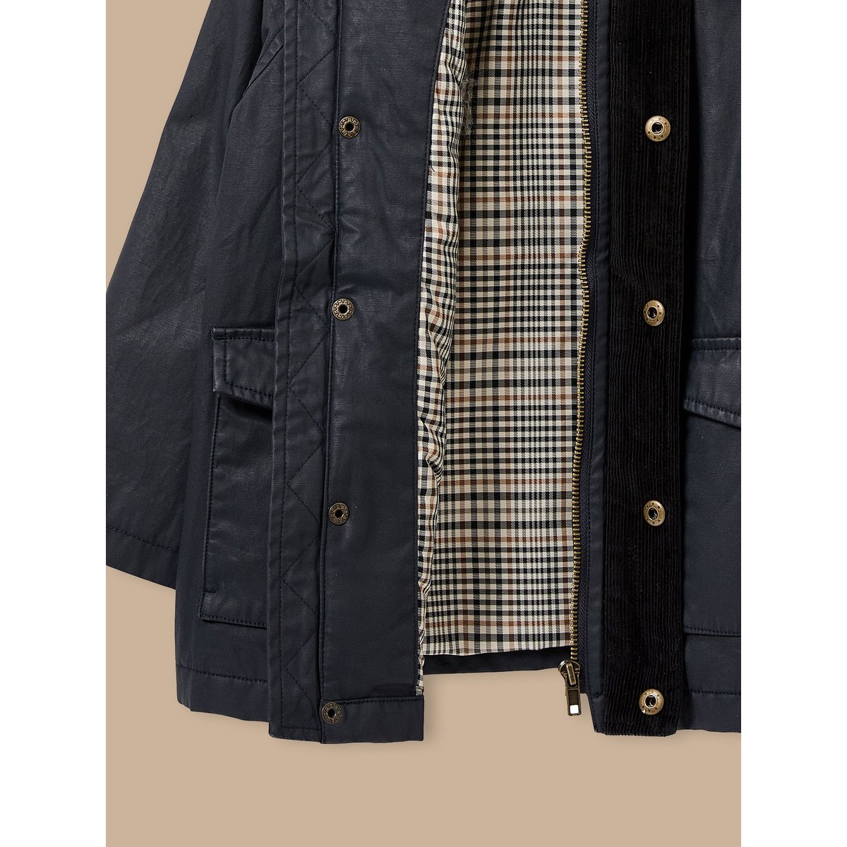 Veste en coton enduit marine, CYRILLUS