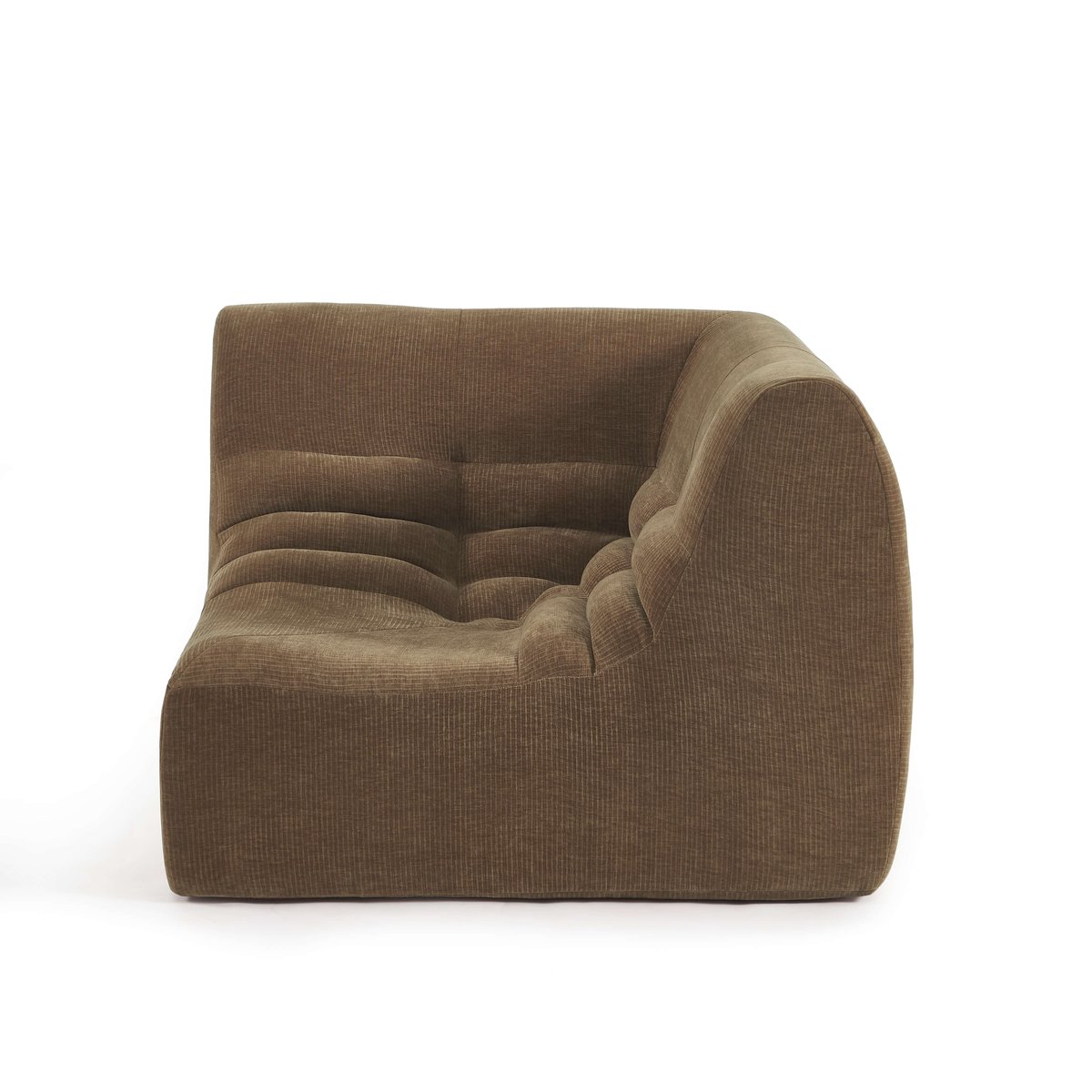 Chauffeuse d'angle 1 place en velours JANIS marron, SORELH