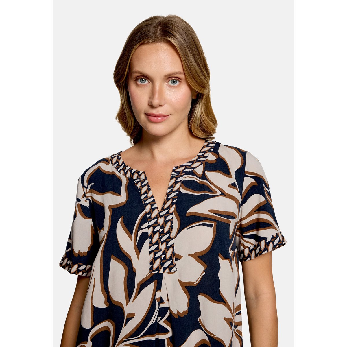 Robe tunique manches courtes dark blue/brown, BETTY BARCLAY