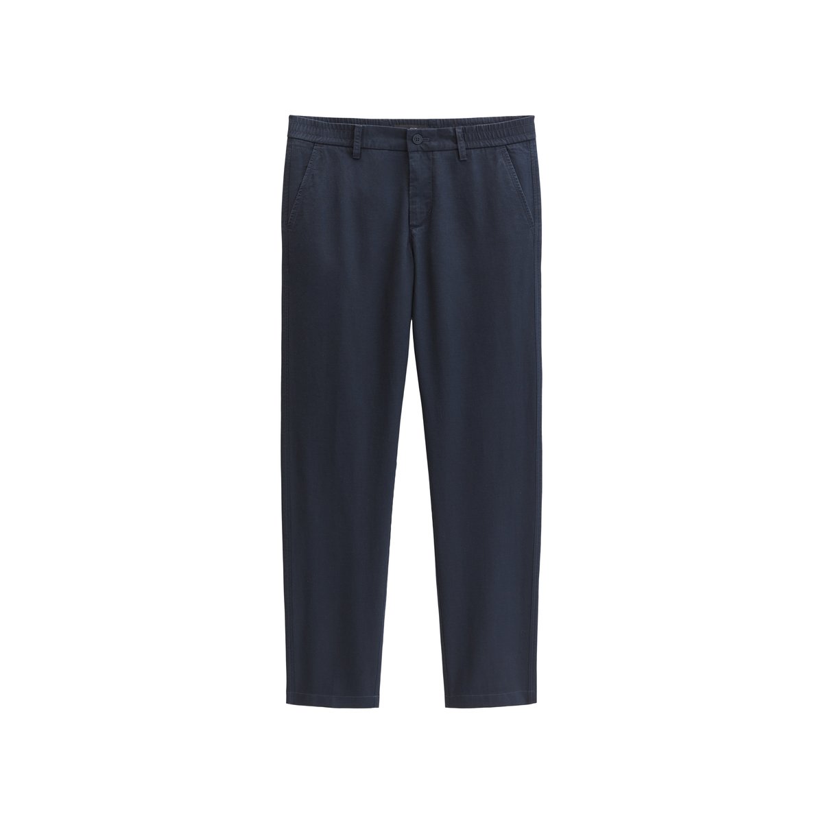 Pantalon de jogging chino Osby à coupe fuselée en mélange de TENCEL™ Lyocell et de lin bleu foncé, MARC O'POLO
