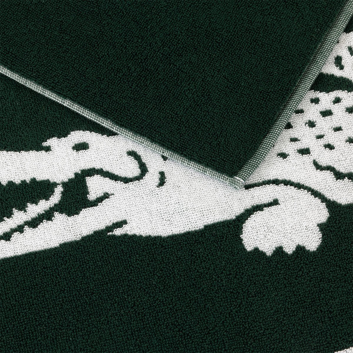 Serviette de plage en coton, L RÉTRO vert, LACOSTE HOME