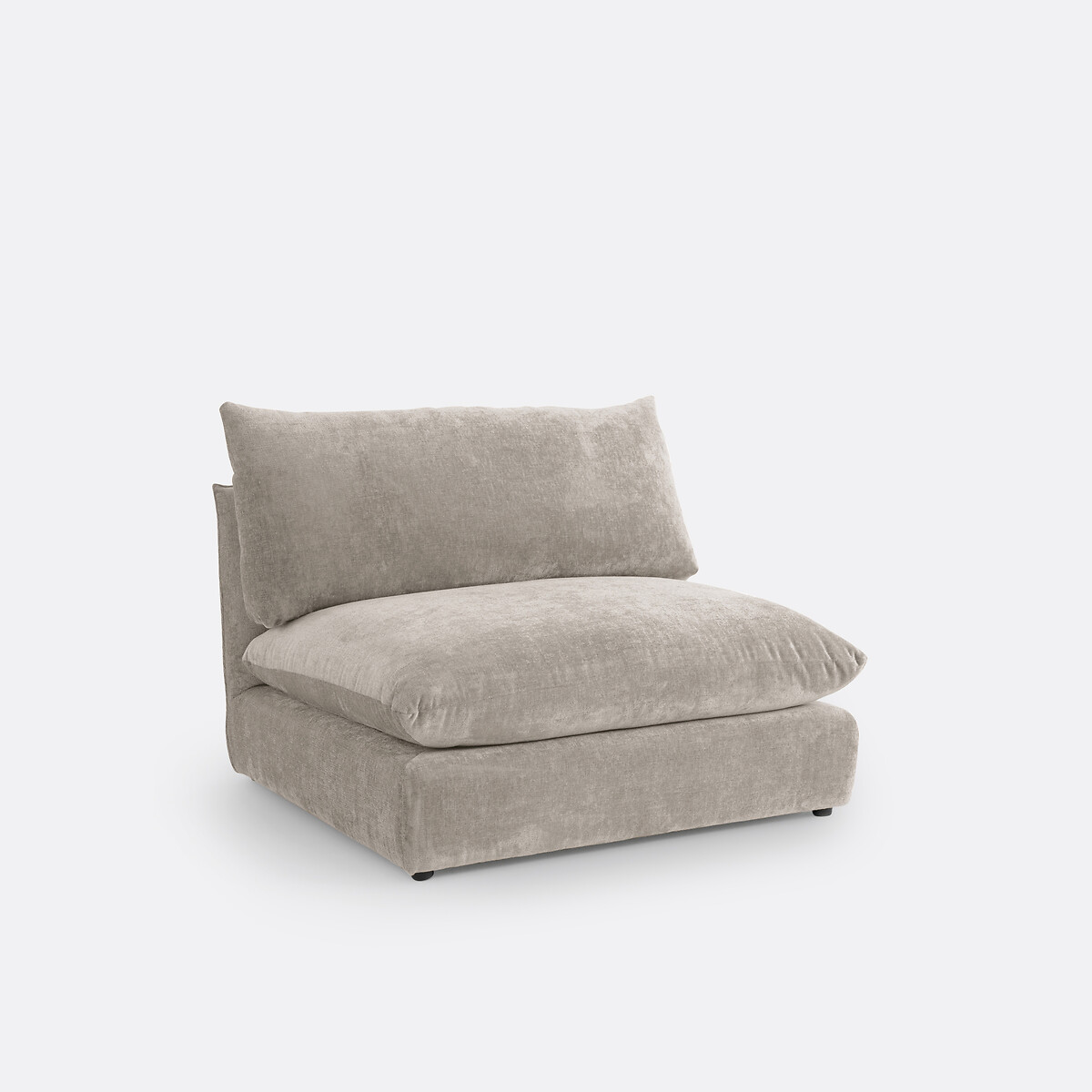 Verwarmingselement voor modulaire bank, in structuurfluweel, Malo taupe , LA REDOUTE INTERIEURS