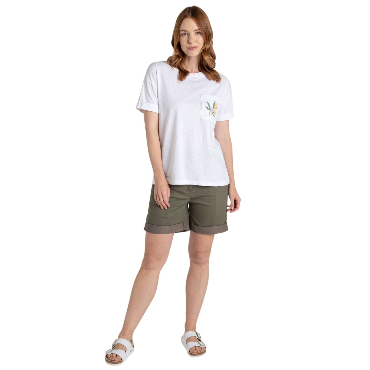 T-shirt manches courtes motif/style agrumes blanc, CRAGHOPPERS