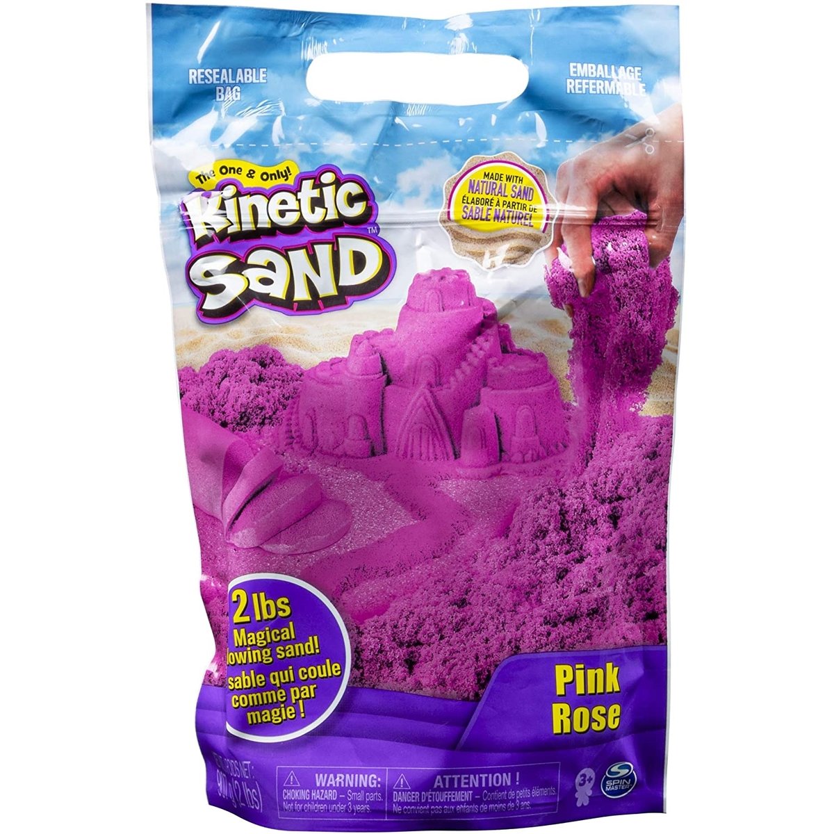 Kinetic Sand Colour Bag Sac Rose 907 g multicolore, SPIN MASTER