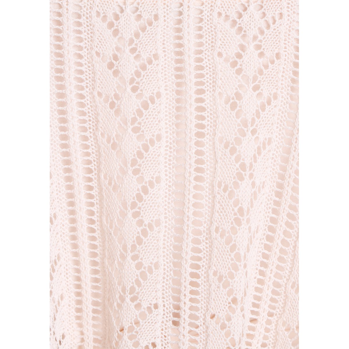Pull court en maille fine ajourée ecru, LA FEE MARABOUTEE
