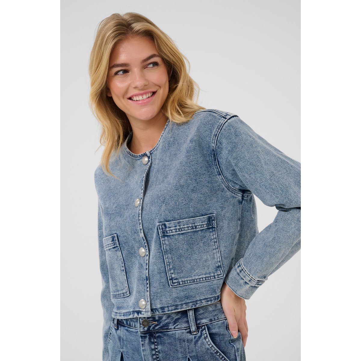 Outerwear bleu washed blue denim, KAFFE