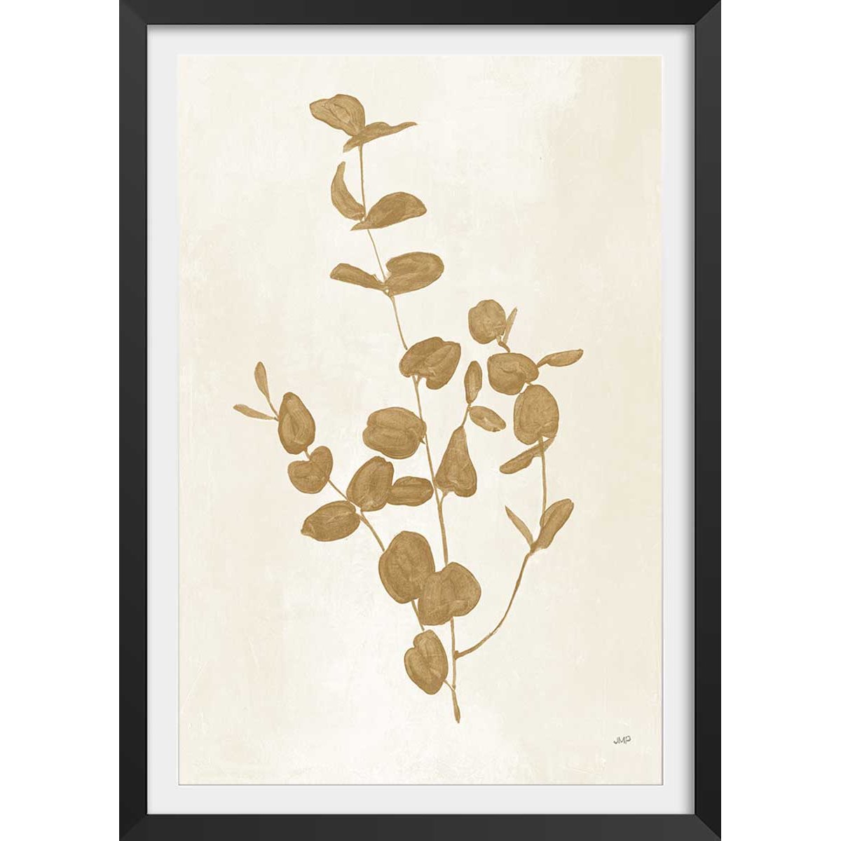 Affiche fleurs Recolte d'or Roya affiche + cadre en bois - noir, HEXOA