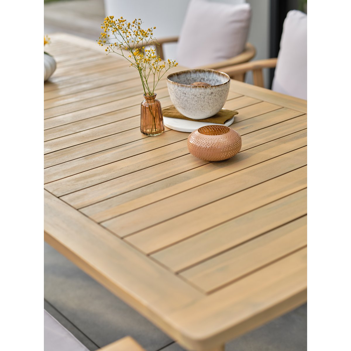 Ensemble repas de jardin 8 places LISO marron, REMARQUABLE