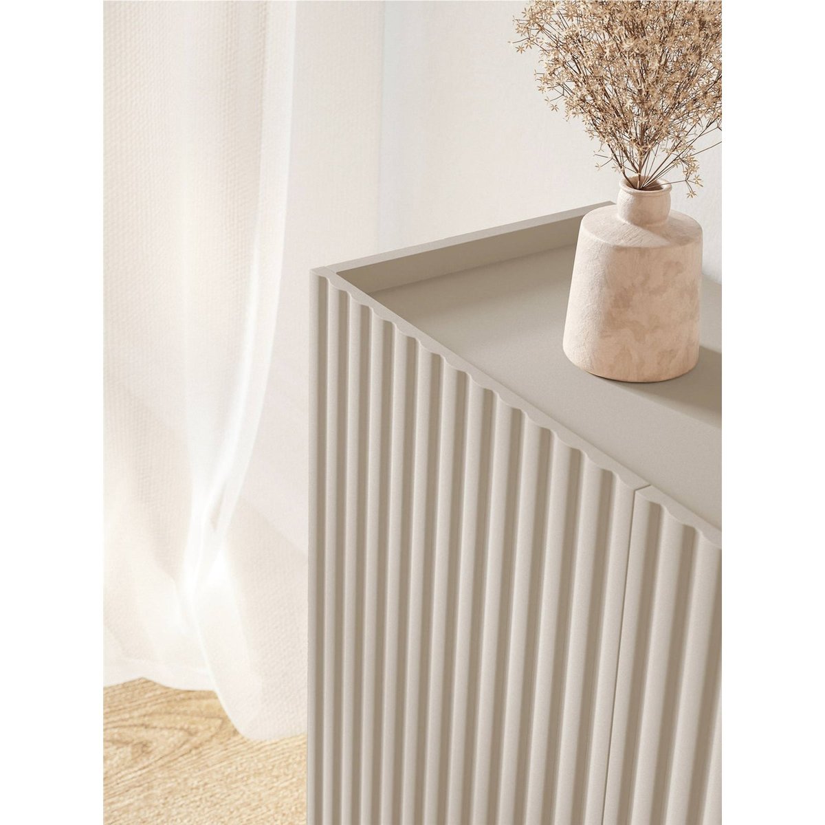 Buffet bas façades rainurées collection FIORRA beige cachemire, RECOLLECTION
