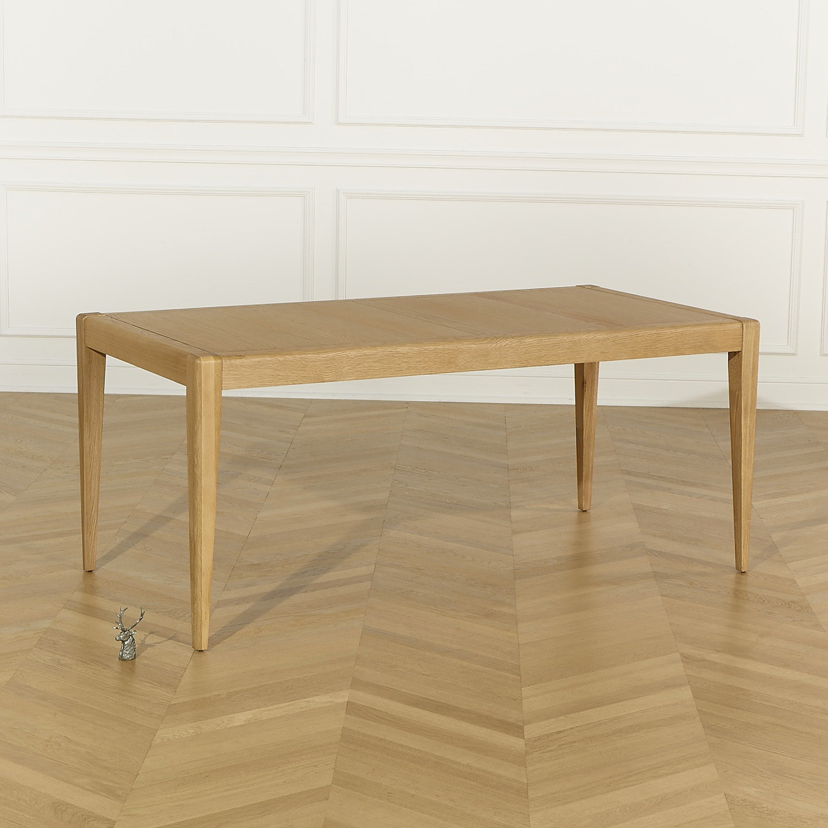 Table à manger en chêne aux angles arrondis, 8 couverts en chêne, 180 x 90 cm TENNESSEE beige, ROBIN DES BOIS