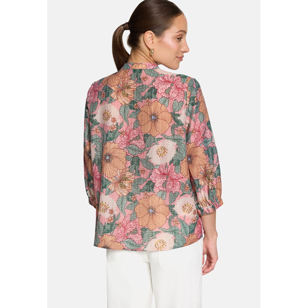 Blouse tunique à imprimé à fleurs rosé/green, ZERO