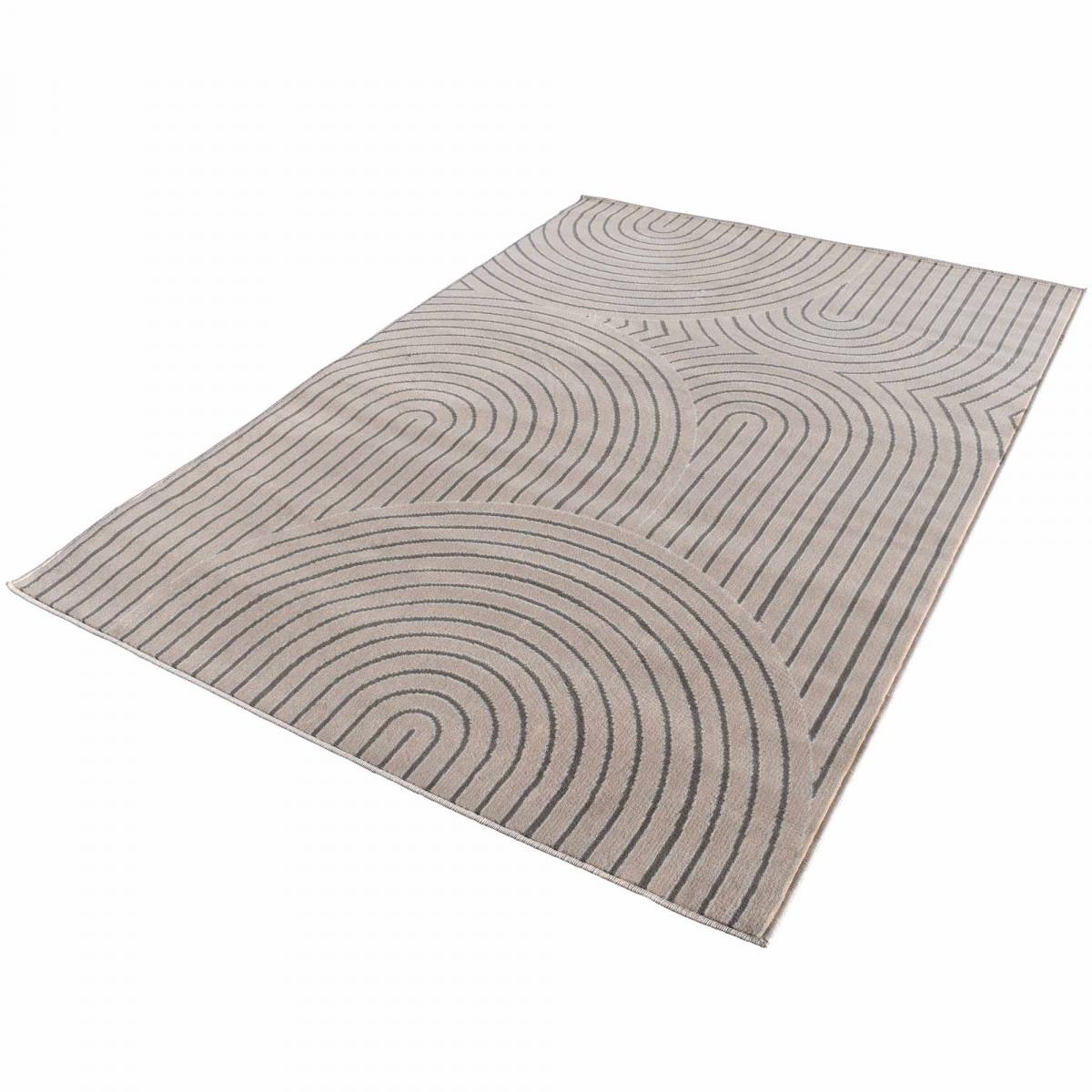 Tapis salon LYN1 TINCIA, tapis ton sur ton moderne et contemporain beige, noir, UN AMOUR DE TAPIS