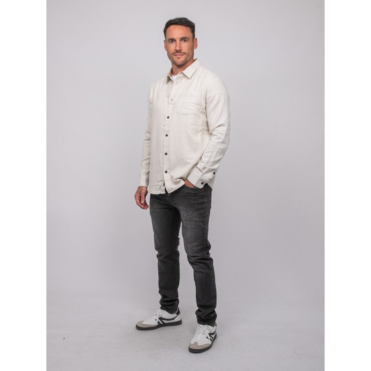 Chemise Manches Longues Coton Tiwatch ecru, RITCHIE