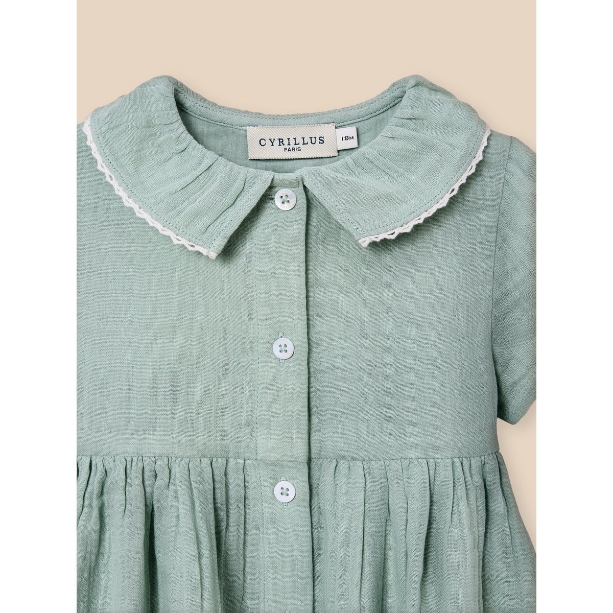 Robe en gaze de coton amande, CYRILLUS