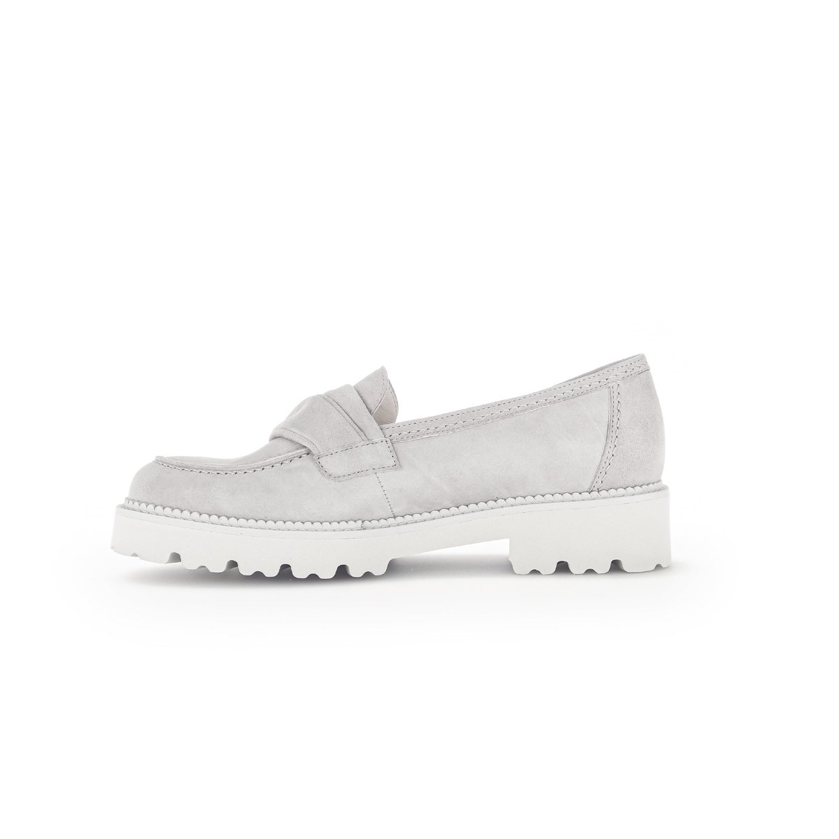 Mocassins en suède à talon décroché gris, GABOR