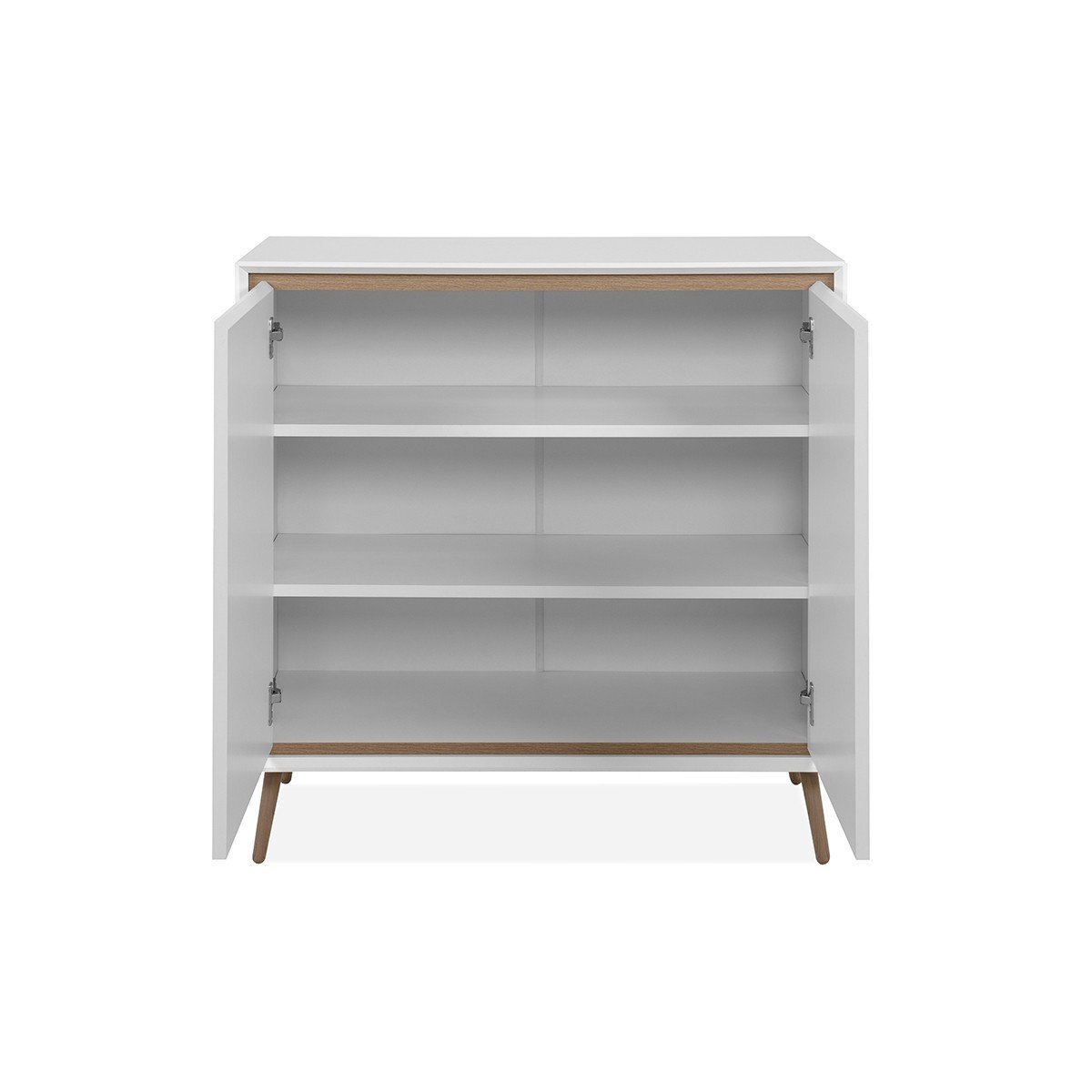 Buffet 2 Portes L90 cm - ARONA chêne artisan / blanc, CALICOSY