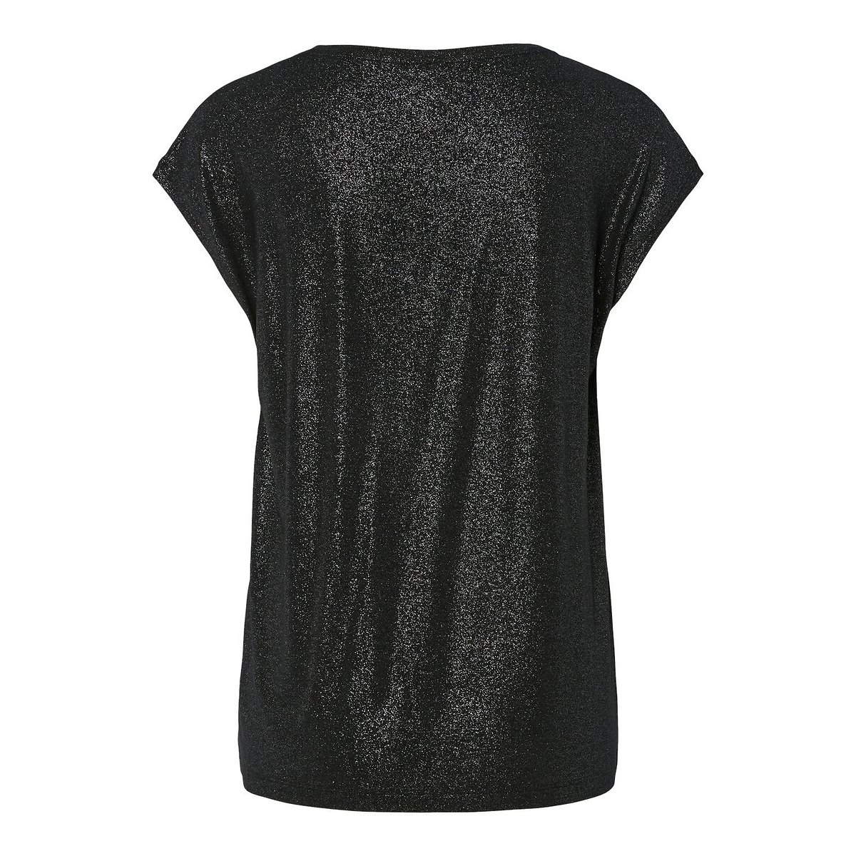T-shirt à fines rayures métallisées noir, PIECES