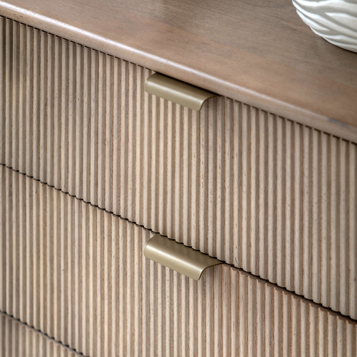 Corven Fluted Mango Wood 6 Drawer Chest wood, SO'HOME