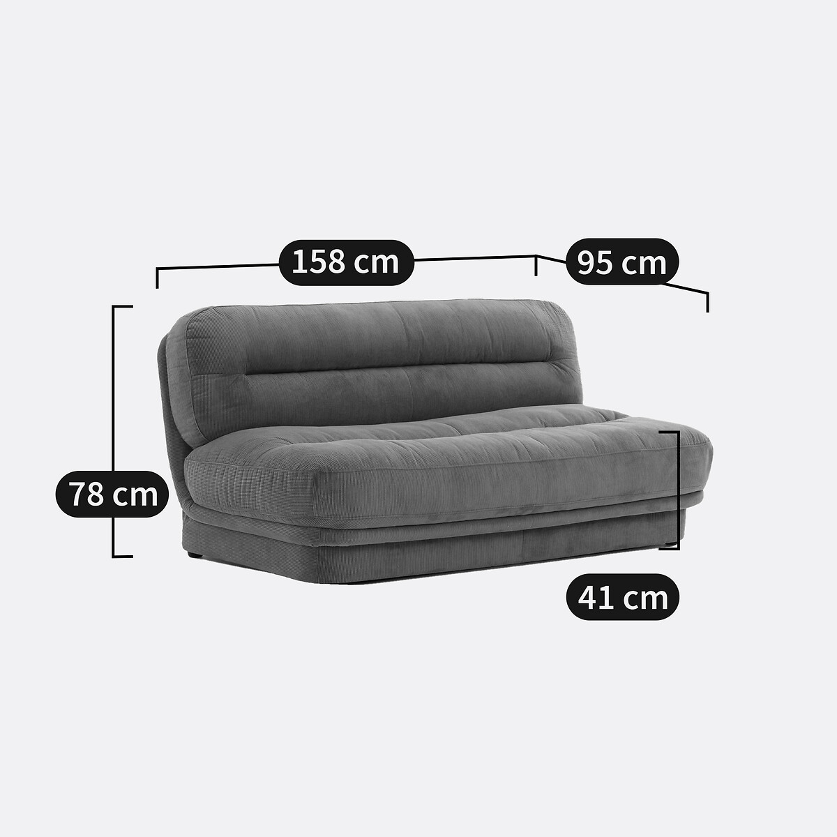Banquette modulable velours, 2 places, Jonas ecureuil, LA REDOUTE INTERIEURS