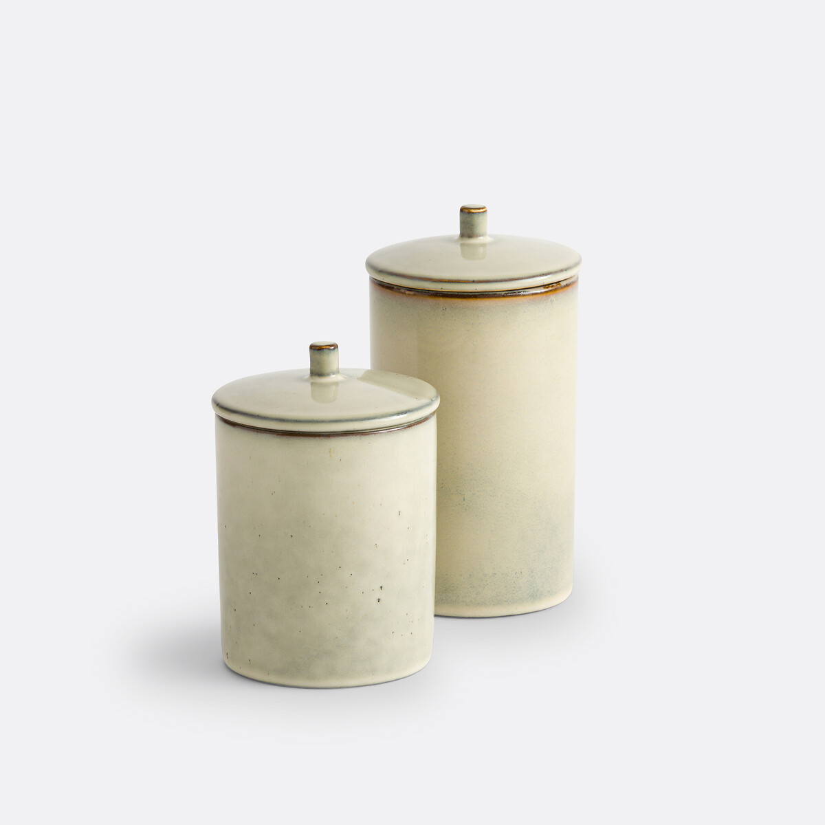 Bewaarpot in aardewerk H12 cm, Omora ecru, LA REDOUTE INTERIEURS