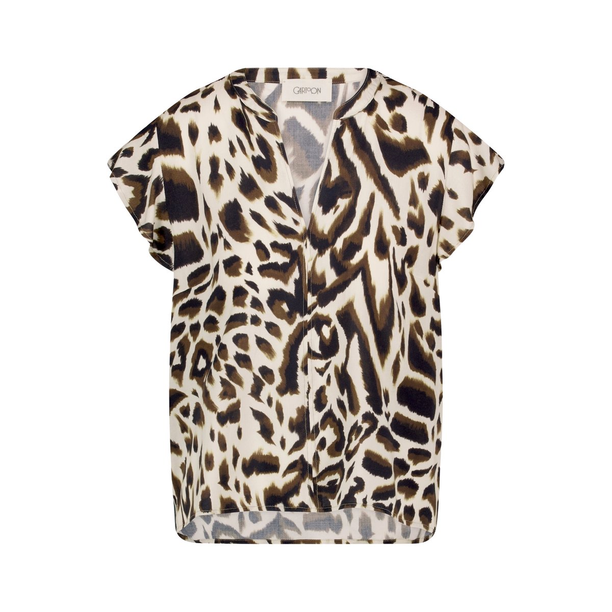 T-shirt façon blouse à volant nature/khaki, CARTOON
