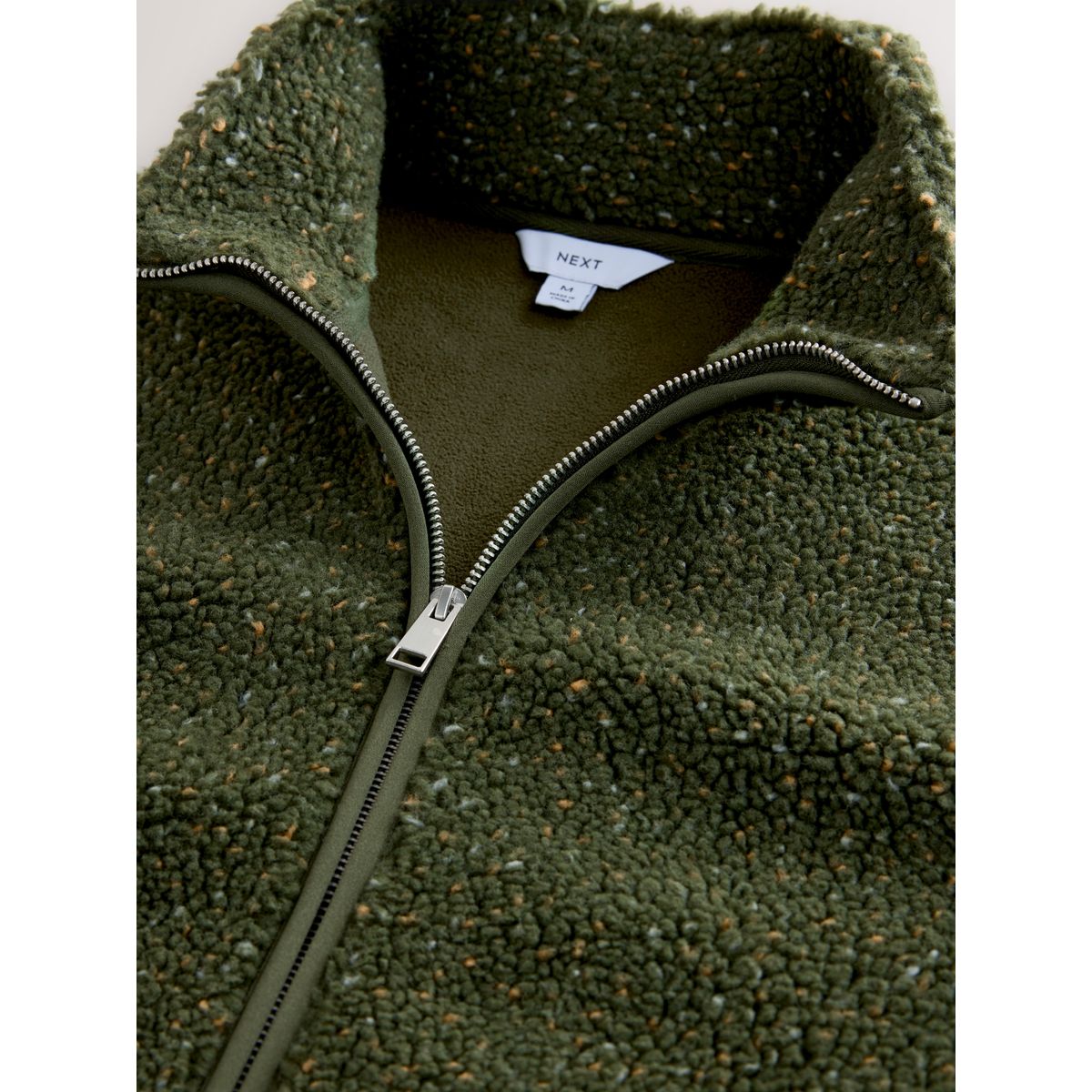 Veste polaire en peau lainée kaki vert nep, NEXT