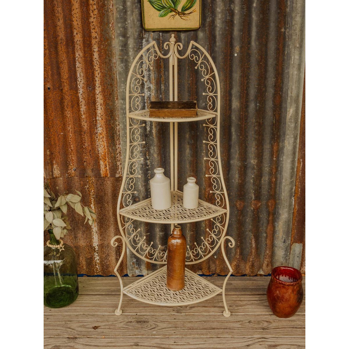 Étagère en métal crème Gaëlle N°1602 - Bon état crème, DEBONGOUT