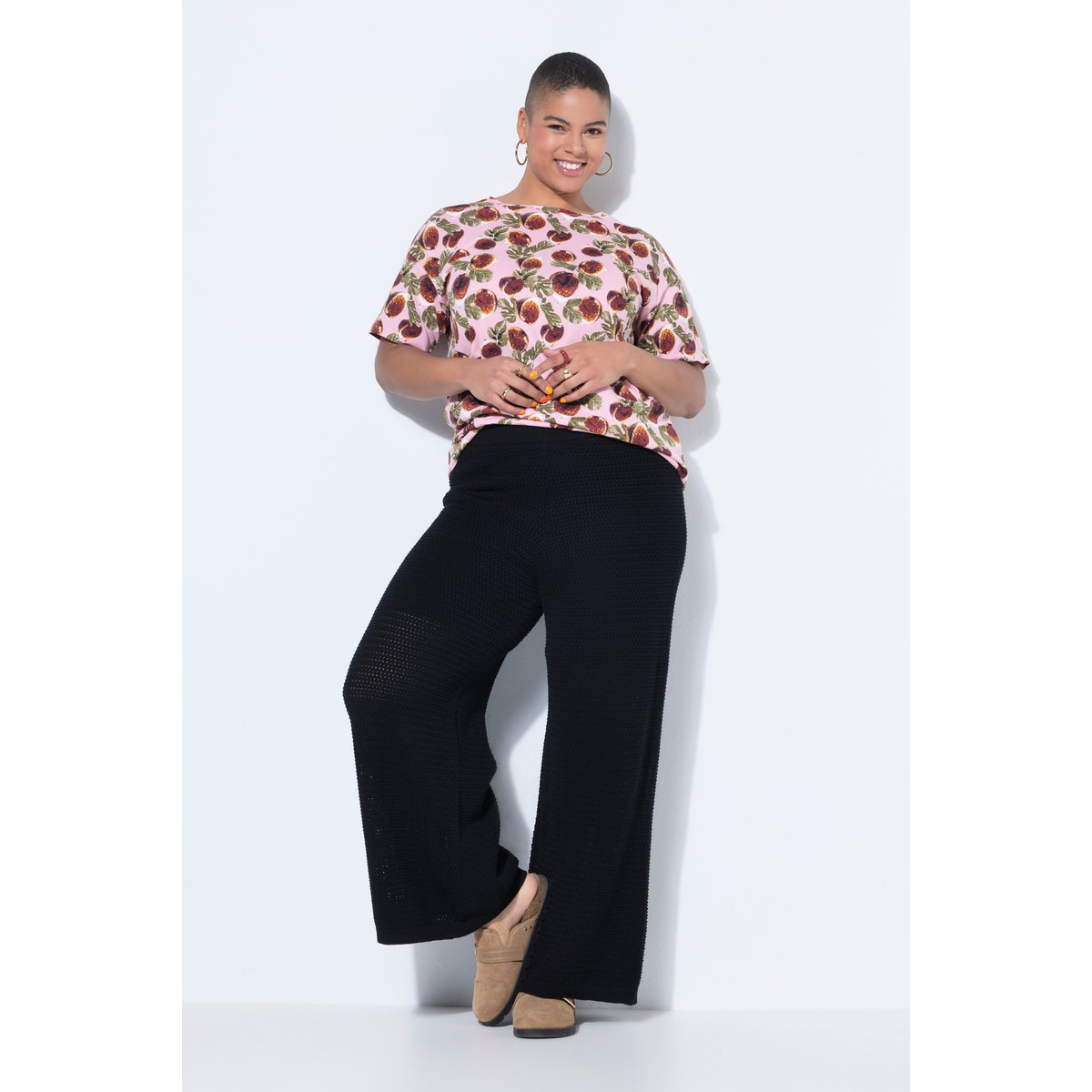 Pantalon en maille texturée noir, STUDIO UNTOLD