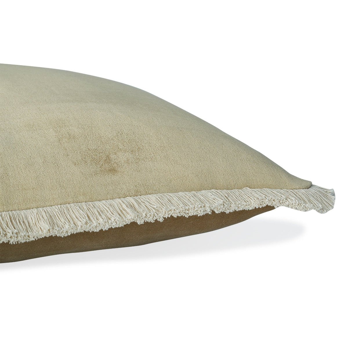 Coussin velours de coton RIVA sable, FEBRONIE