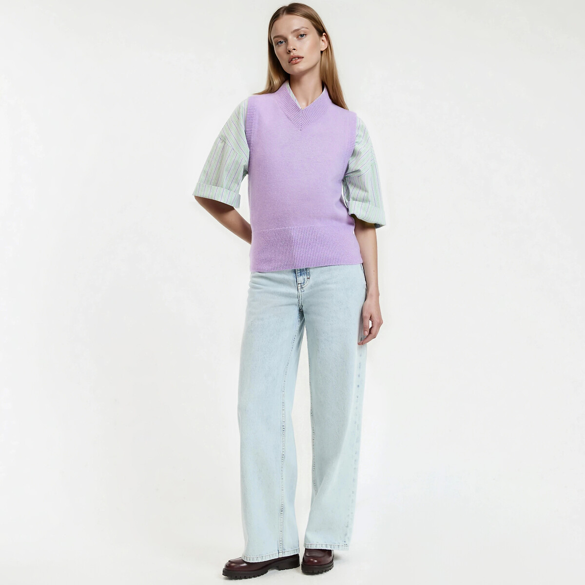 Wool and Cashmere Jumper Made in France purple/lilac, LA REDOUTE COLLECTIONS