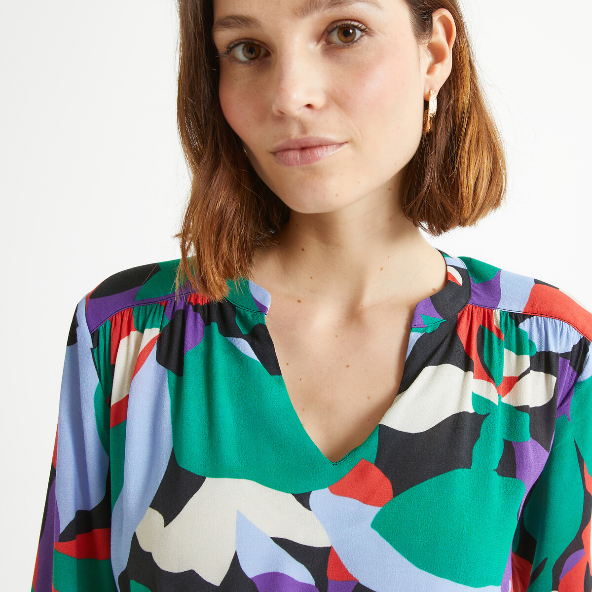 Full Midi Dress in Floral Print print/black background, ANNE WEYBURN