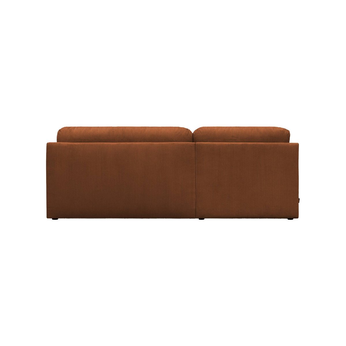Banquette canapé d'angle gauche convertible 3 places velours côtelé avec coffre NELSON taupe, SWEEEK