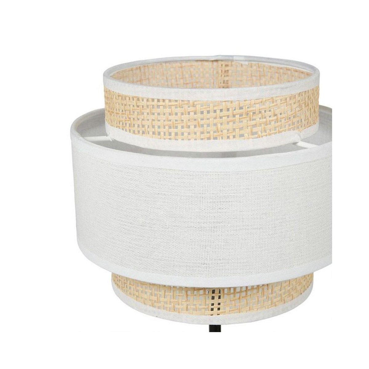 Lampe abat-jour papier rotin 3 niveaux blanc blanc, DECORATIE