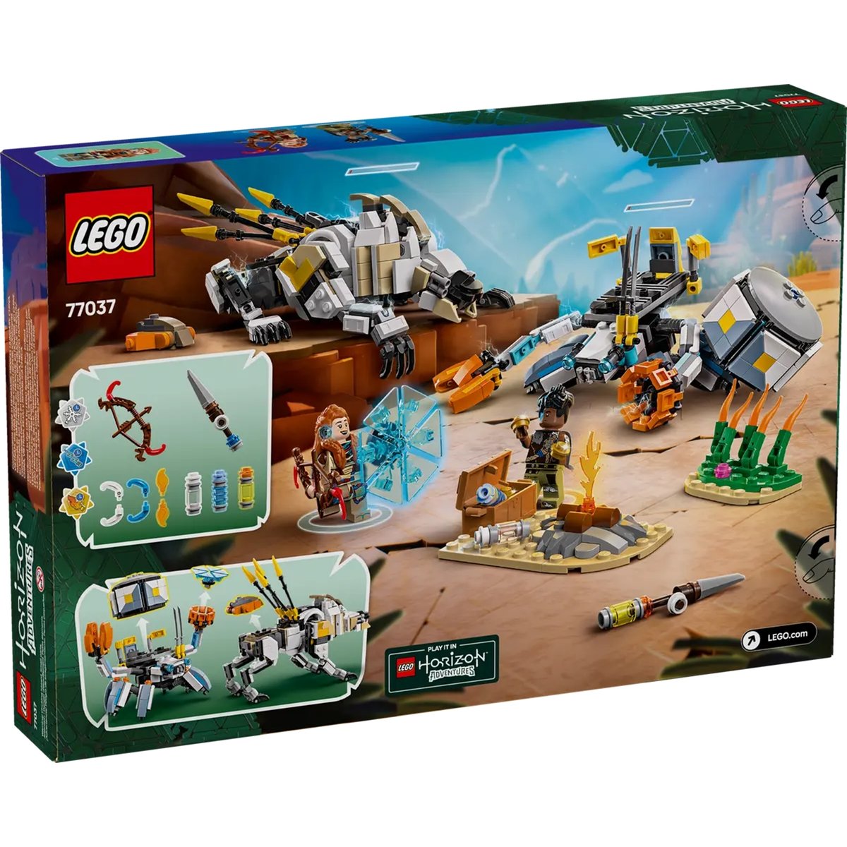 LEGO Horizon Adventures - Combat d'Aloy et Varl contre Testudien et Dents de scie (77037) multicolore, LEGO