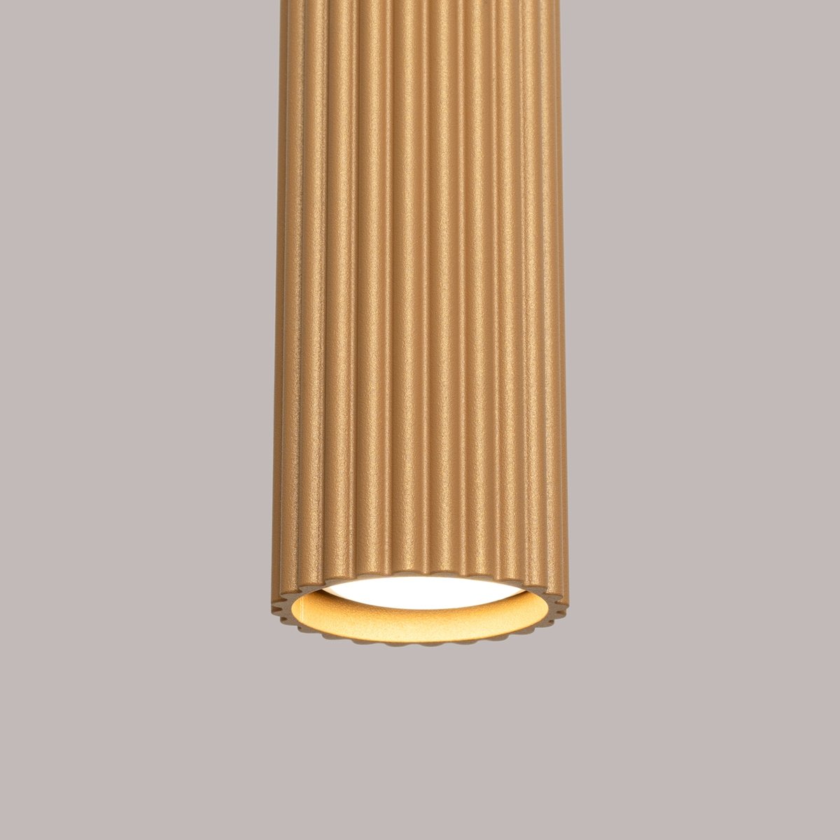 Suspension Aluminium Doré GU10 1 Karbon jaune, EDEN