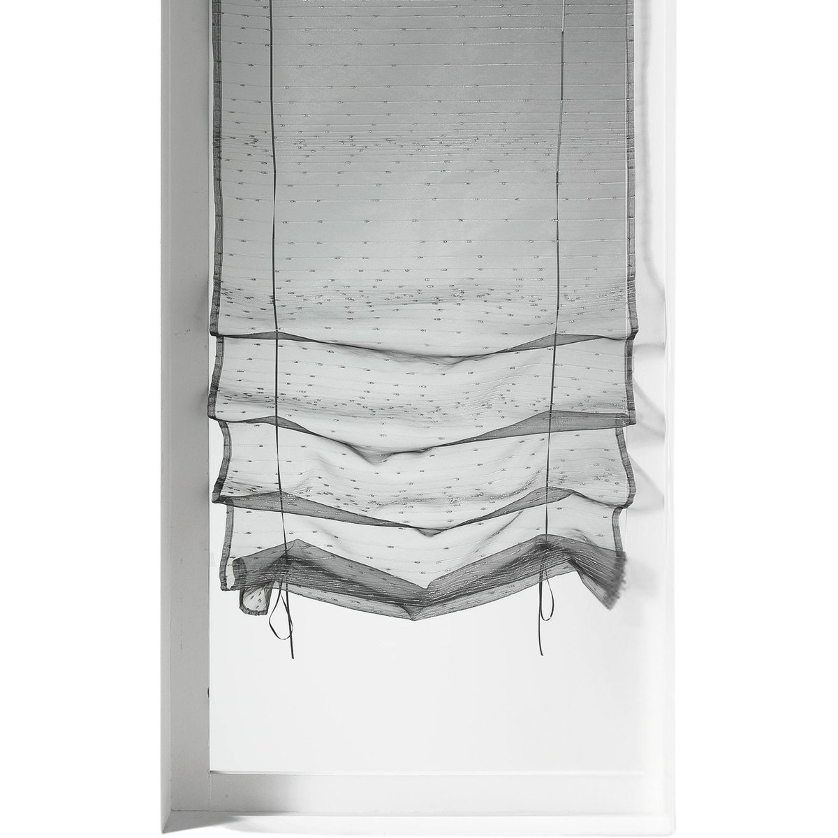 Store à remonter à motif de gouttes métalliques gris clair, HOME MAISON
