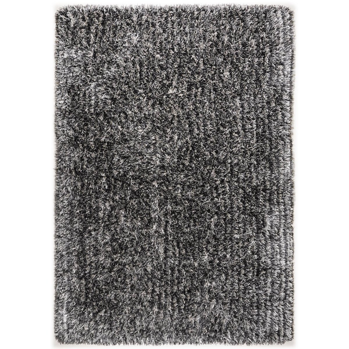 Tapis salon shaggy Girly longs poils argent, THEKO