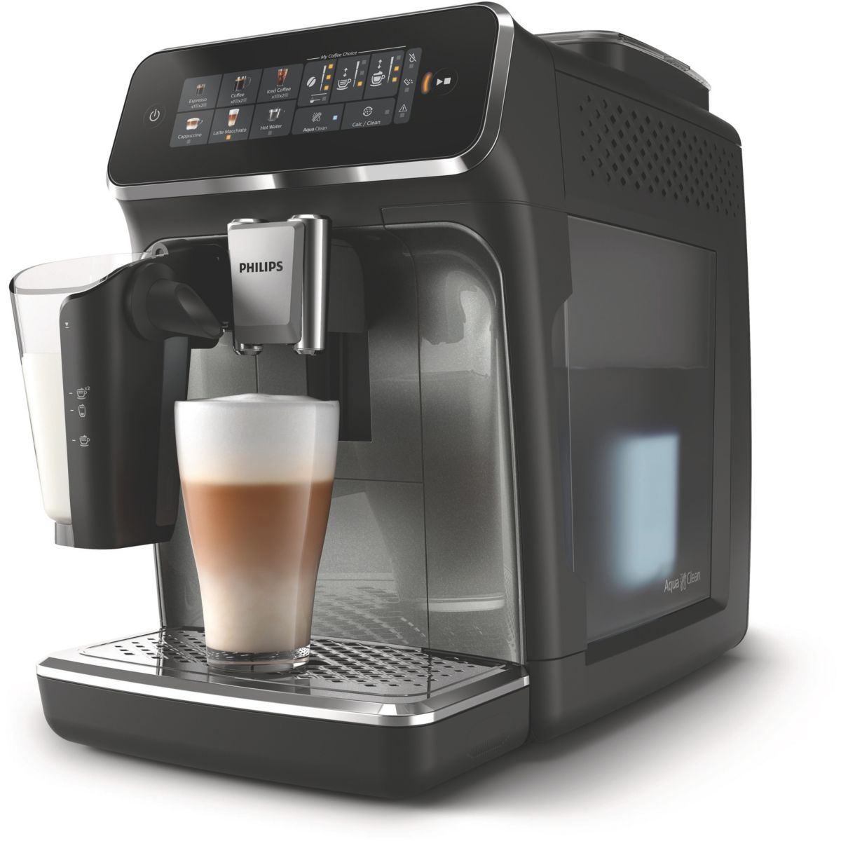 Expresso Broyeur EP3349/70 cafetière à grain LatteGo série 3300, 6 boissons, SilentBrew, Noir couleur unique, PHILIPS